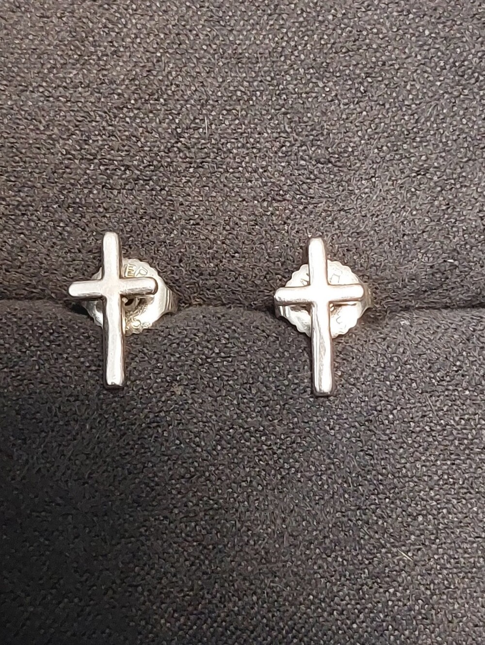 James Avery Stetling Silver Cross Stud Earrings *Retired*